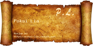 Poksi Lia névjegykártya